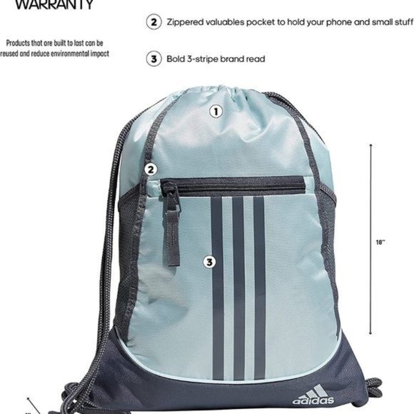 New Adidas Alliance II Sack pack, One Size - Picture 4 of 9